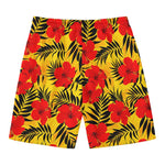 Hawaiian Hibiscus Flowers Pattern Print Men's Swim Trunks