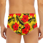 Hawaiian Hibiscus Flowers Pattern Print Men's Triangle Swim Briefs