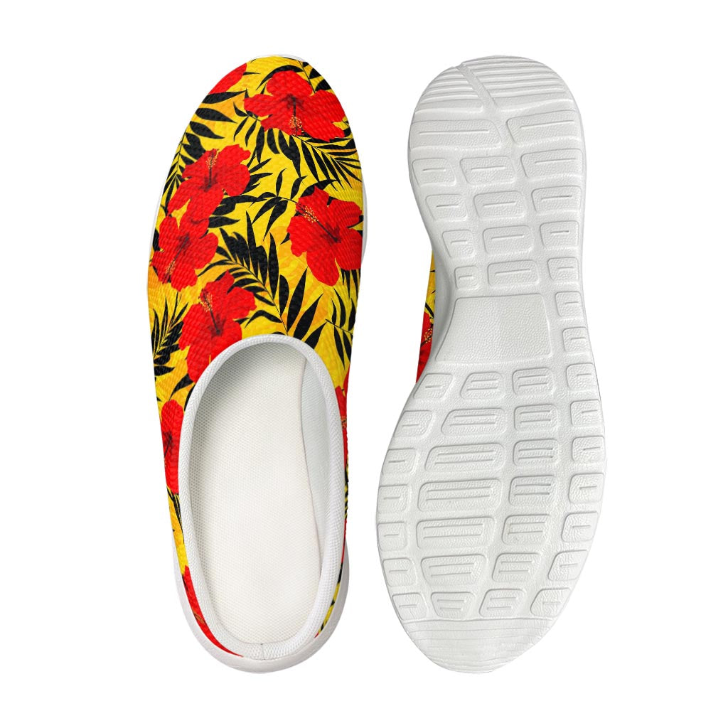 Hawaiian Hibiscus Flowers Pattern Print Mesh Casual Shoes