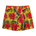 Hawaiian Hibiscus Flowers Pattern Print Mesh Shorts