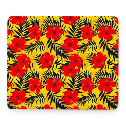 Hawaiian Hibiscus Flowers Pattern Print Mouse Pad