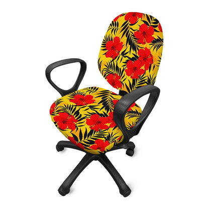 Hawaiian Hibiscus Flowers Pattern Print Office Chair Cover