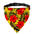 Hawaiian Hibiscus Flowers Pattern Print Over The Collar Dog Bandana
