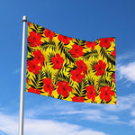 Hawaiian Hibiscus Flowers Pattern Print Polyester Flag