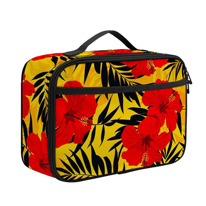 Hawaiian Hibiscus Flowers Pattern Print Portable Lunch Bag