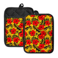 Hawaiian Hibiscus Flowers Pattern Print Pot Holders With Pocket