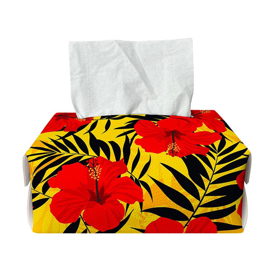 Hawaiian Hibiscus Flowers Pattern Print Rectangle Tissue Box Cover