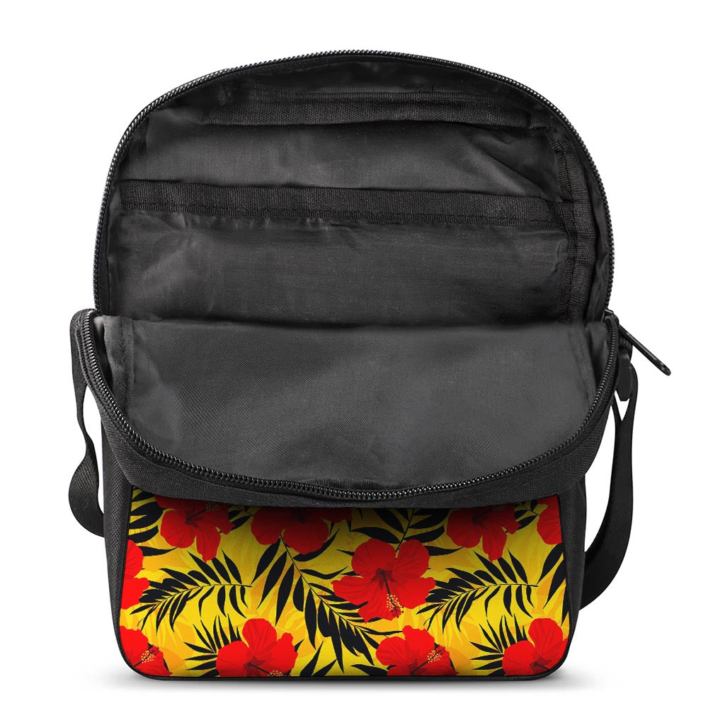 Hawaiian Hibiscus Flowers Pattern Print Rectangular Crossbody Bag