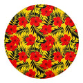 Hawaiian Hibiscus Flowers Pattern Print Round Blanket
