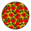 Hawaiian Hibiscus Flowers Pattern Print Round Floor Mat