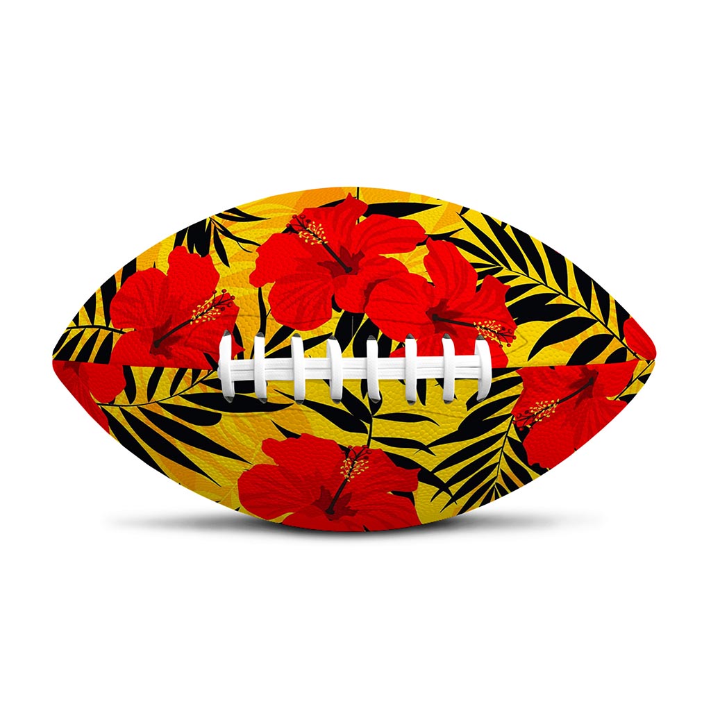 Hawaiian Hibiscus Flowers Pattern Print Rugby Ball