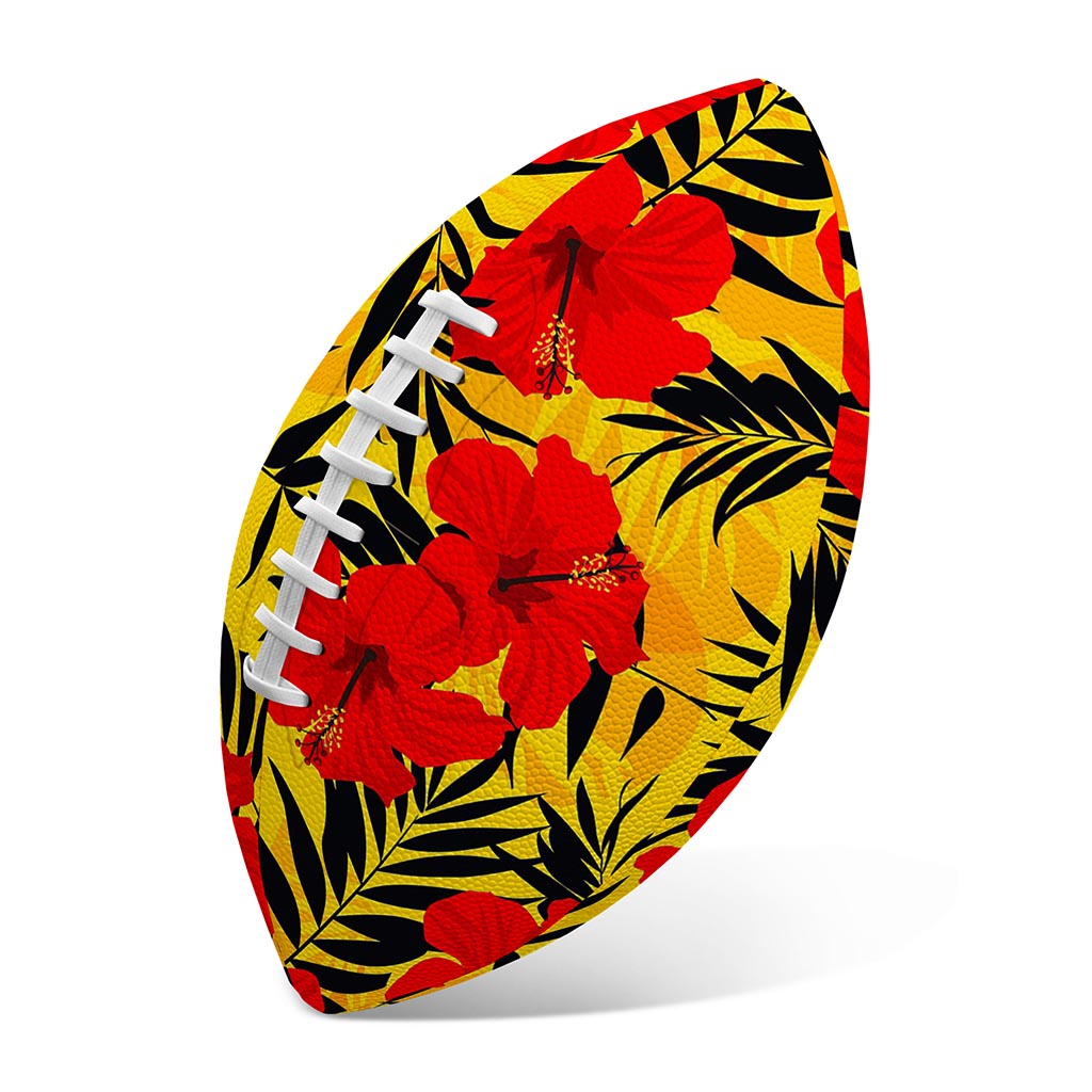 Hawaiian Hibiscus Flowers Pattern Print Rugby Ball