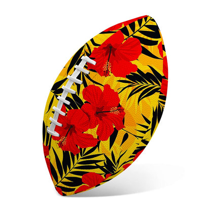 Hawaiian Hibiscus Flowers Pattern Print Rugby Ball