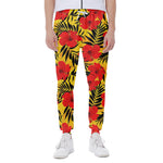 Hawaiian Hibiscus Flowers Pattern Print Scuba Joggers