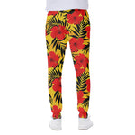 Hawaiian Hibiscus Flowers Pattern Print Scuba Joggers