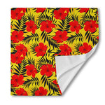 Hawaiian Hibiscus Flowers Pattern Print Silk Bandana