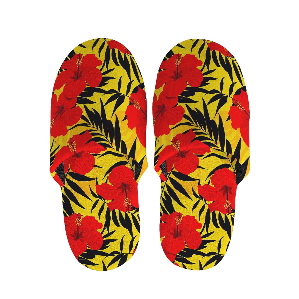 Hawaiian Hibiscus Flowers Pattern Print Slippers