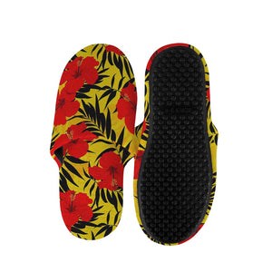 Hawaiian Hibiscus Flowers Pattern Print Slippers