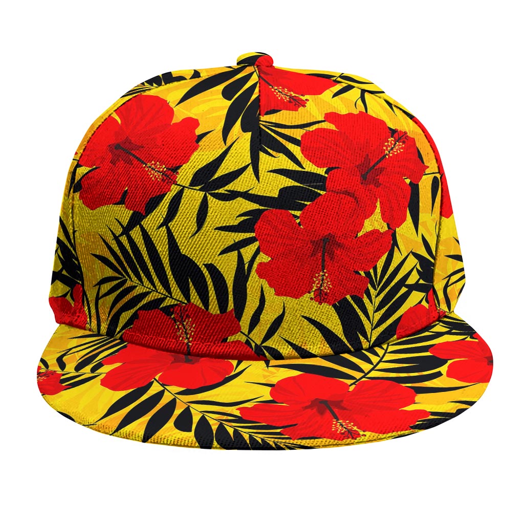 Hawaiian Hibiscus Flowers Pattern Print Snapback Cap