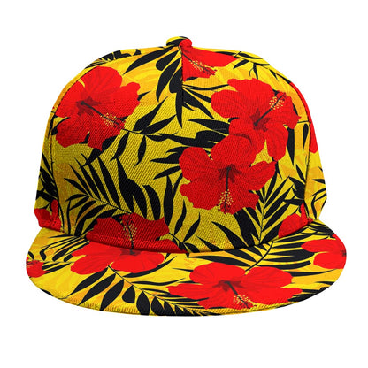Hawaiian Hibiscus Flowers Pattern Print Snapback Cap
