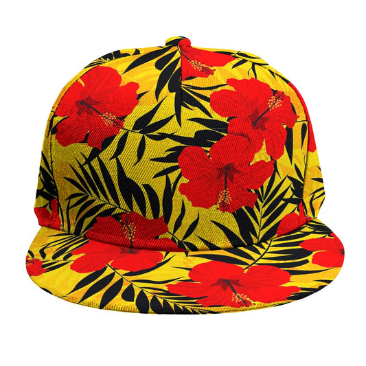 Hawaiian Hibiscus Flowers Pattern Print Snapback Cap