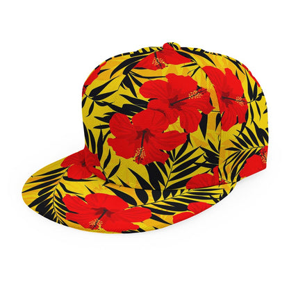 Hawaiian Hibiscus Flowers Pattern Print Snapback Cap