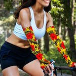Hawaiian Hibiscus Flowers Pattern Print Sun Protection Arm Sleeves