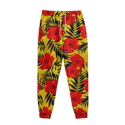 Hawaiian Hibiscus Flowers Pattern Print Sweatpants