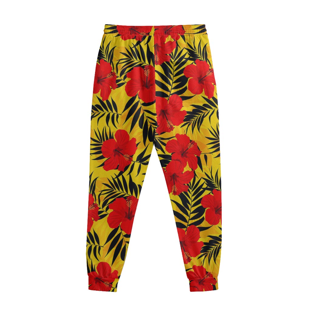 Hawaiian Hibiscus Flowers Pattern Print Sweatpants