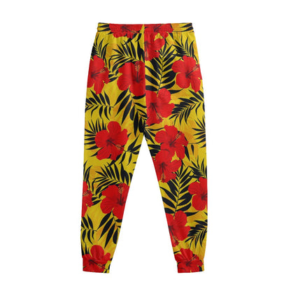 Hawaiian Hibiscus Flowers Pattern Print Sweatpants