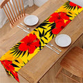 Hawaiian Hibiscus Flowers Pattern Print Table Runner