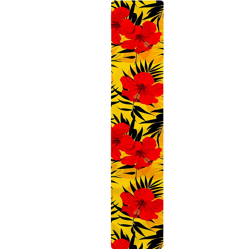 Hawaiian Hibiscus Flowers Pattern Print Table Runner