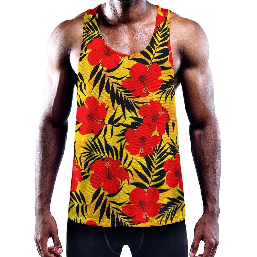Hawaiian Hibiscus Flowers Pattern Print Training Tank Top