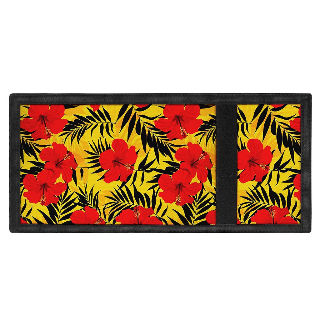 Hawaiian Hibiscus Flowers Pattern Print Trifold Wallet
