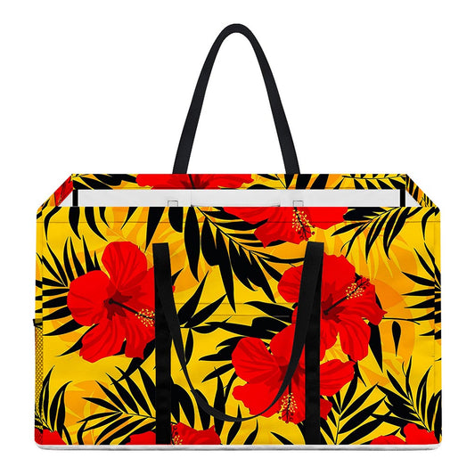 Hawaiian Hibiscus Flowers Pattern Print Utility Tote Bag