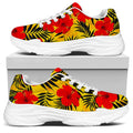 Hawaiian Hibiscus Flowers Pattern Print White Chunky Shoes