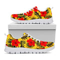 Hawaiian Hibiscus Flowers Pattern Print White Running Shoes