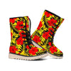 Hawaiian Hibiscus Flowers Pattern Print Winter Boots