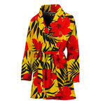 Hawaiian Hibiscus Flowers Pattern Print Women's Bathrobe