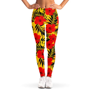 Hawaiian Hibiscus Flowers Pattern Print Women's Leggings