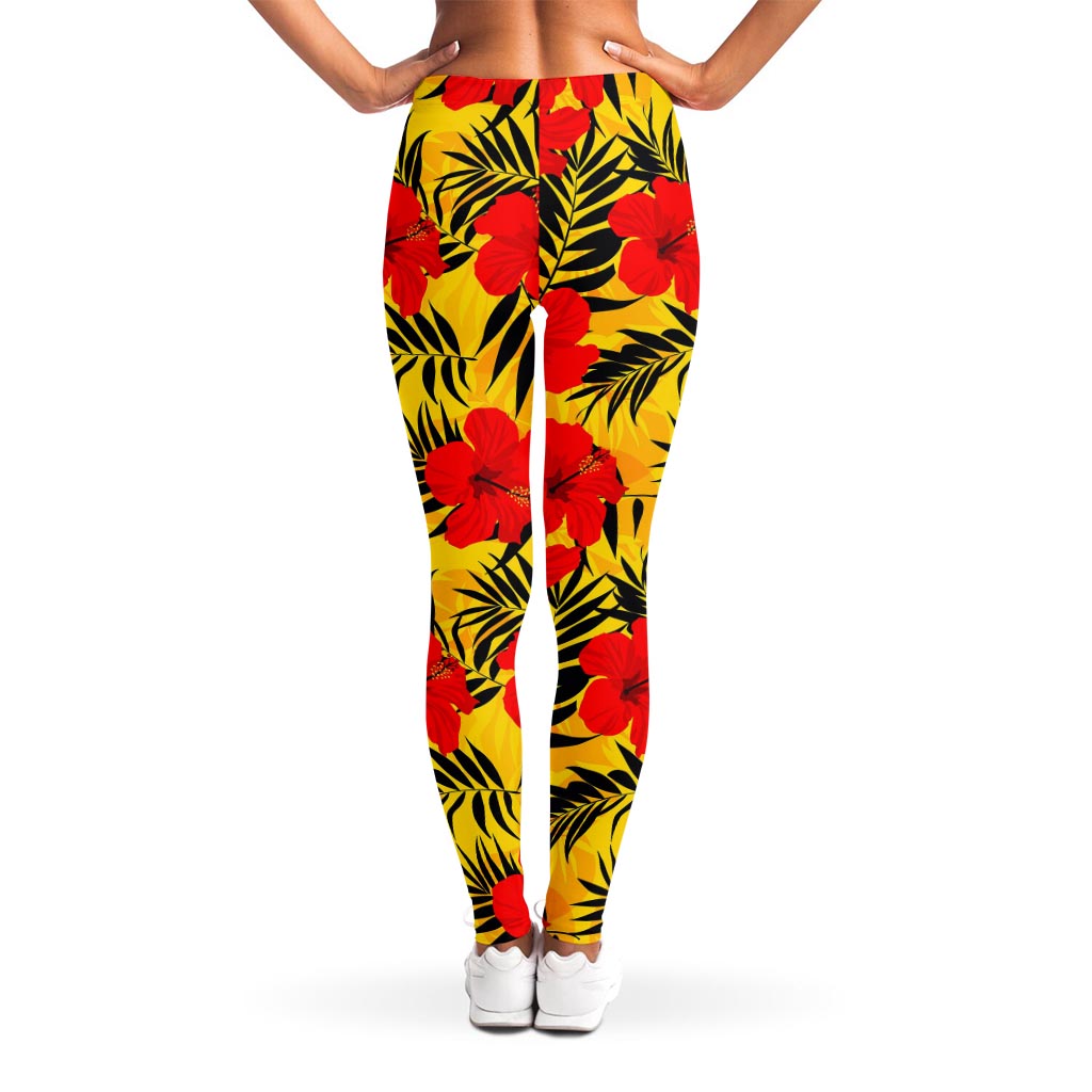 Hawaiian Hibiscus Flowers Pattern Print Women's Leggings