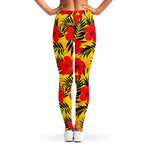 Hawaiian Hibiscus Flowers Pattern Print Women's Leggings