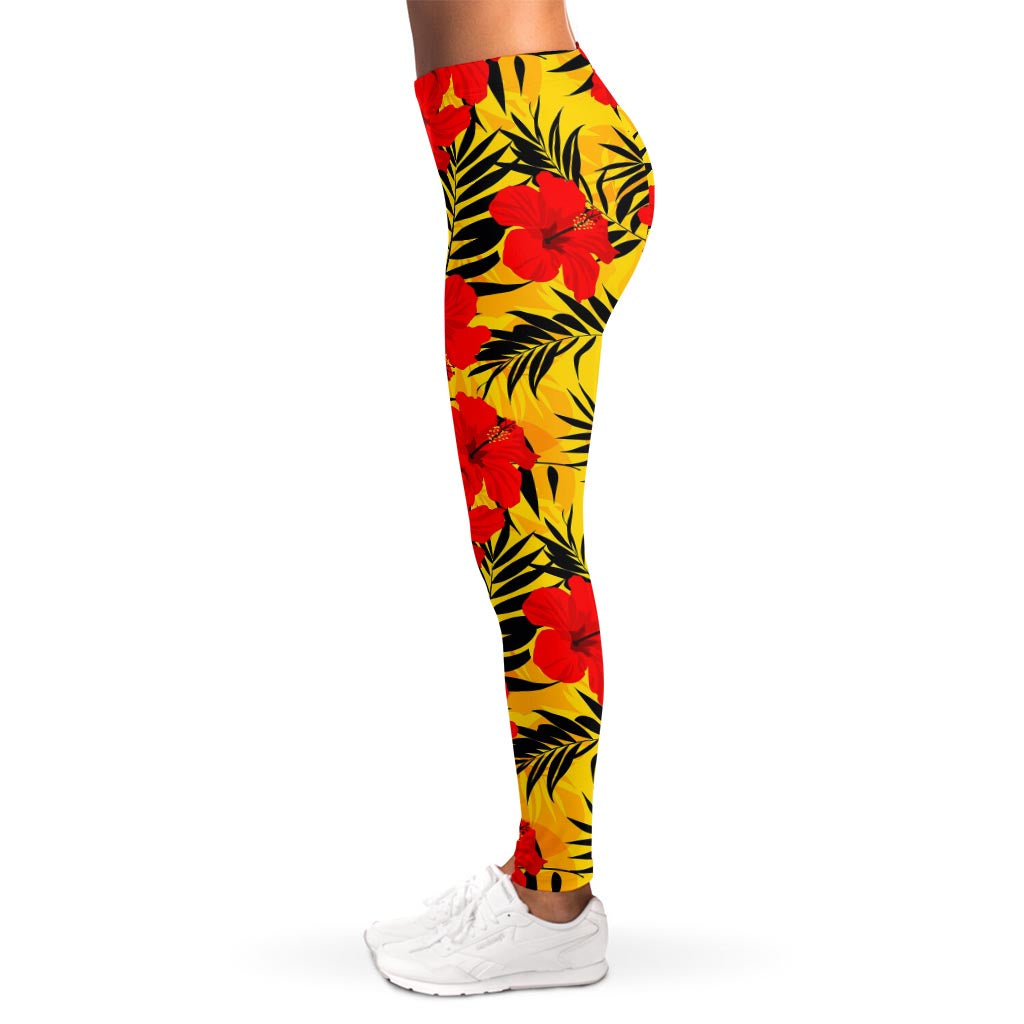 Hawaiian Hibiscus Flowers Pattern Print Women's Leggings