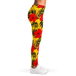 Hawaiian Hibiscus Flowers Pattern Print Women's Leggings