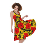 Hawaiian Hibiscus Flowers Pattern Print Women's Sleeveless Dress