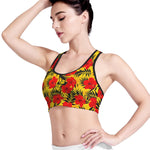 Hawaiian Hibiscus Flowers Pattern Print Women's Sports Bra