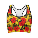 Hawaiian Hibiscus Flowers Pattern Print Women's Sports Bra