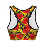 Hawaiian Hibiscus Flowers Pattern Print Women's Sports Bra