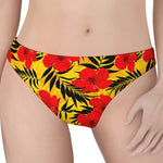 Hawaiian Hibiscus Flowers Pattern Print Women's Thong