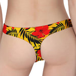 Hawaiian Hibiscus Flowers Pattern Print Women's Thong